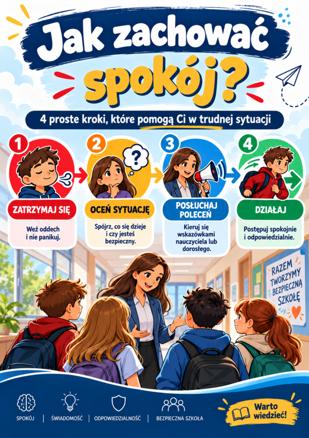 Bezpieczna szkoła – co robić w sytuacji zagrożenia? | godzina wychowawcza kl. 4–8