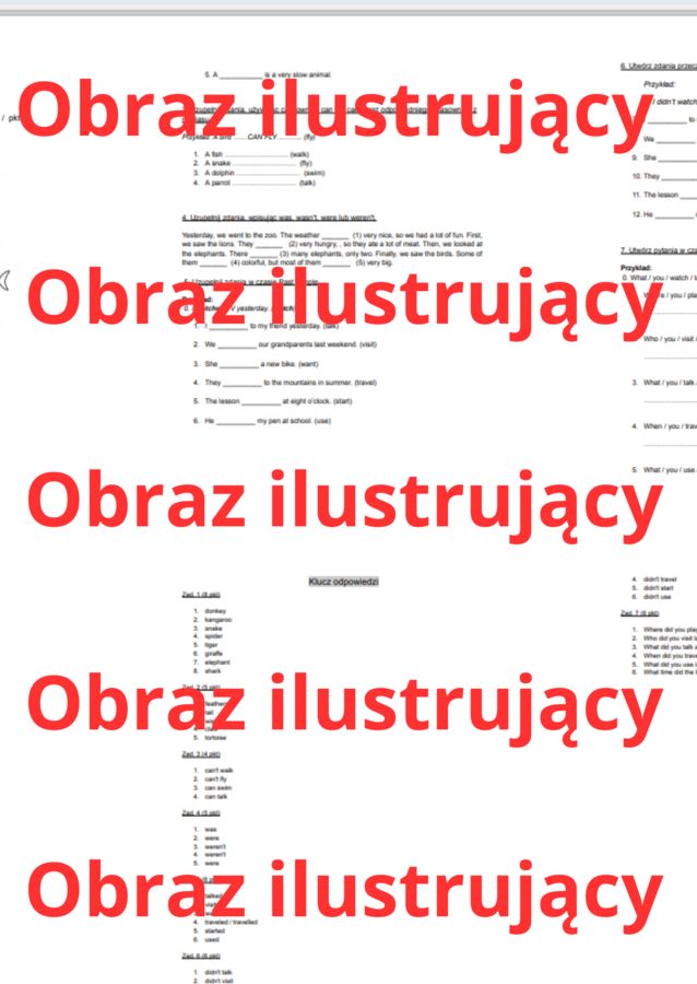 English Class A2+ unit 3 test (sprawdzian / praca klasowa)