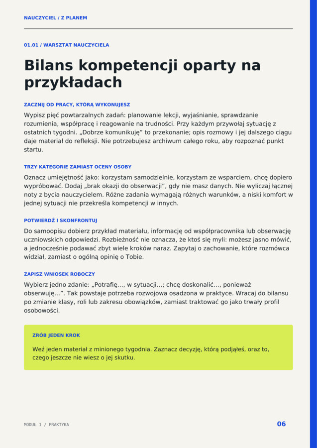 Nauczyciel z planem - Rozwój zawodowy, portfolio i widoczne efekty pracy.