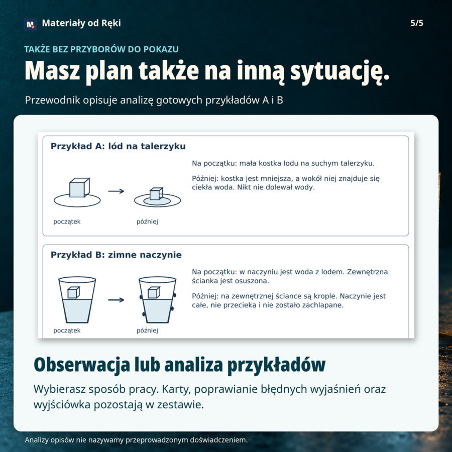 Stany skupienia wody - klasa 4, 2 obserwacje i karty pracy na 45 minut