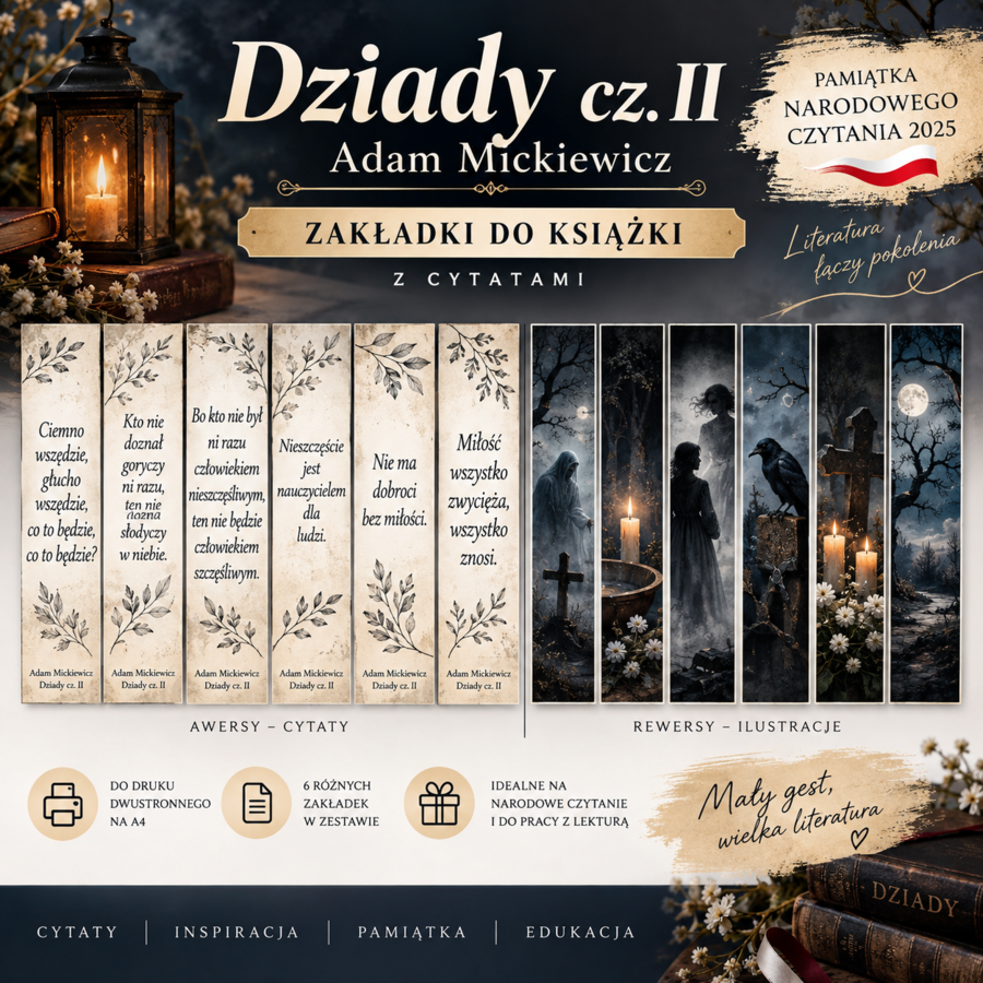 Dziady cz. II- zakładki do książek