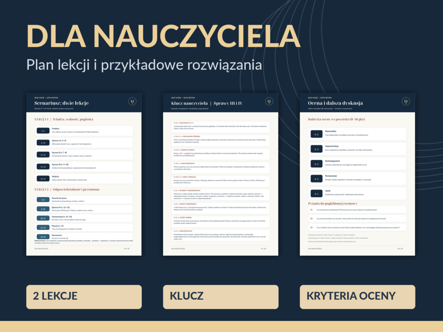 „Quo vadis” — Akta Rzymu | 4 śledztwa literackie | klasy 7–8
