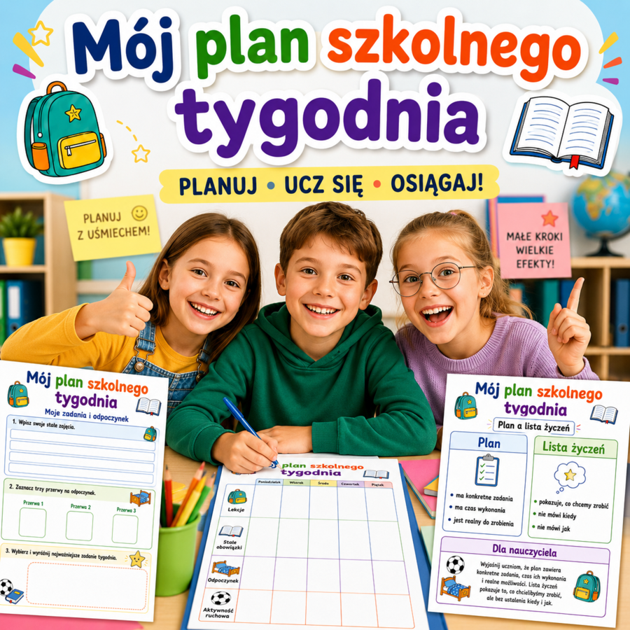 Mój plan szkolnego tygodnia