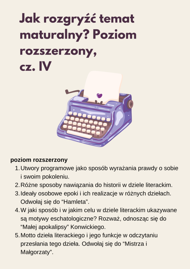 Rozprawka maturalna. Jak rozgryźć temat? Poziom rozszerzony- przewodnik z ćwiczeniami, 29 stron pdf