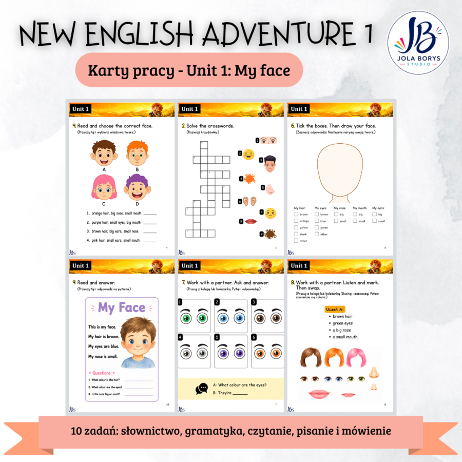 New English Adventure 1 – Unit 1: My Face – zadania komunikacyjne