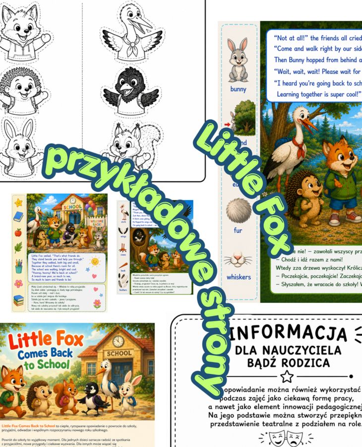 Little Fox comes back to school - story - e-book - z dodatkowymi materiałami