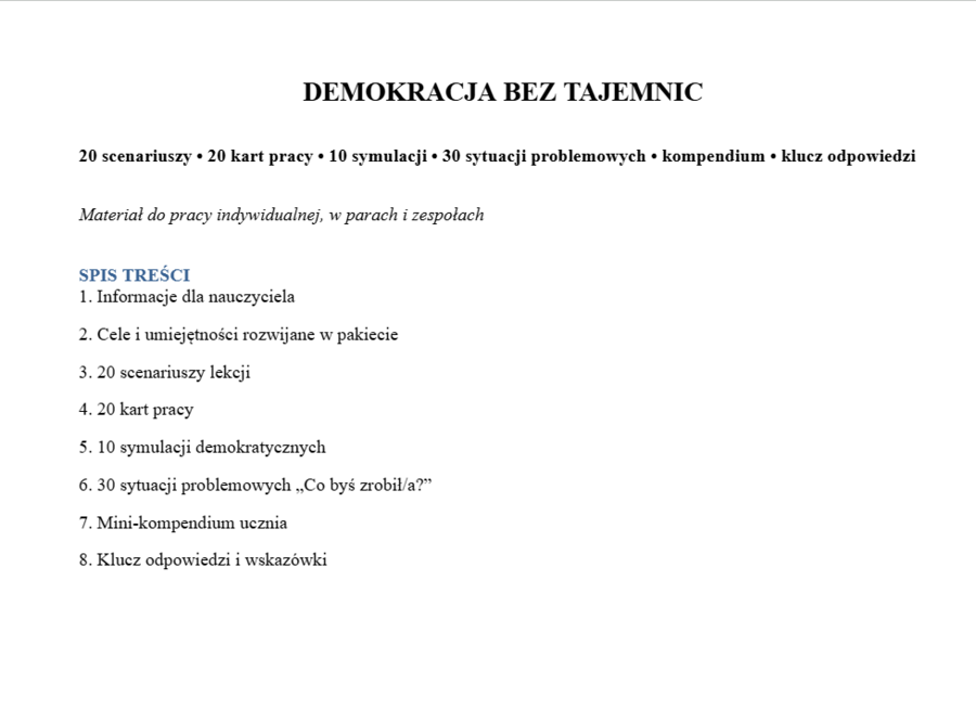 Demokracja bez tajemnic