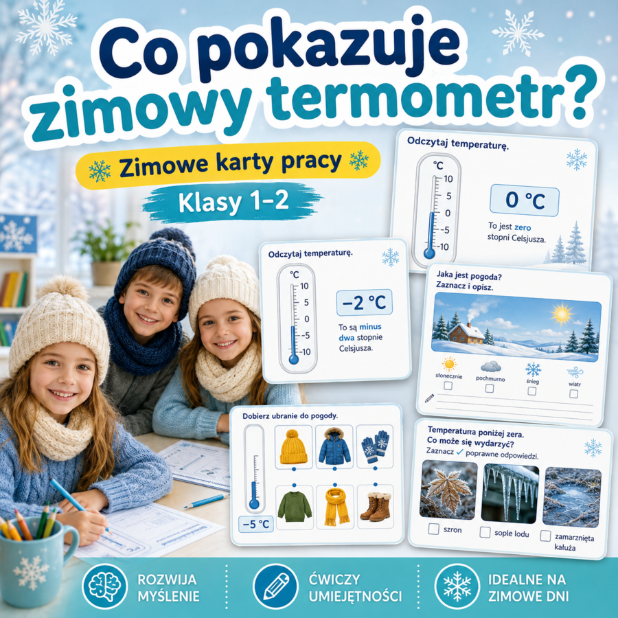 Co pokazuje zimowy termometr? — pierwsze spotkanie z temperaturą