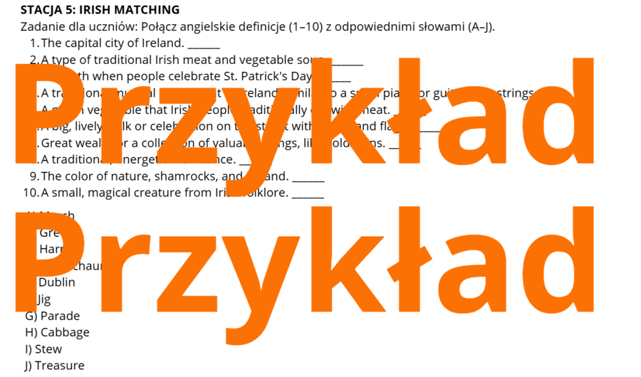 St. Patrick's Day- stacje dydaktyczne
