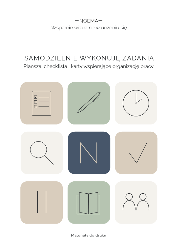 Samodzielnie wykonuję zadania – wizualny plan pracy, karty i checklista | SPE