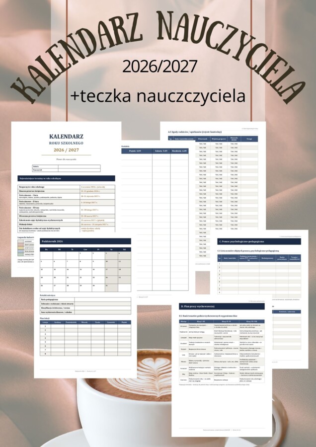 Kalendarz i Teczka Nauczyciela 2026/2027 – Wychowawca i Przedmiotowiec [Word]
