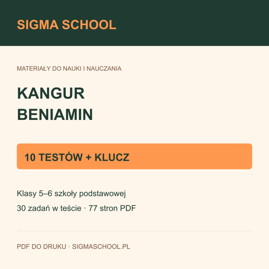 Kangur — Beniamin: 10 próbnych testów + klucz odpowiedzi