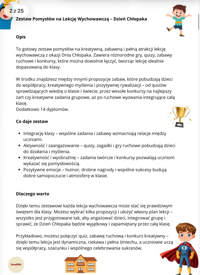 20 pomysłów na dzień chłopi + dyplomy