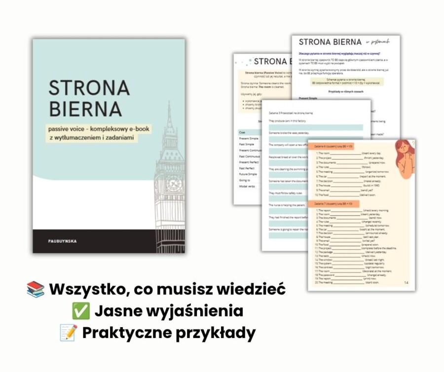STRONA BIERNA, PASSIVE VOICE, GRAMATYKA ANGIELSKI, MATURA, EGZAMIN