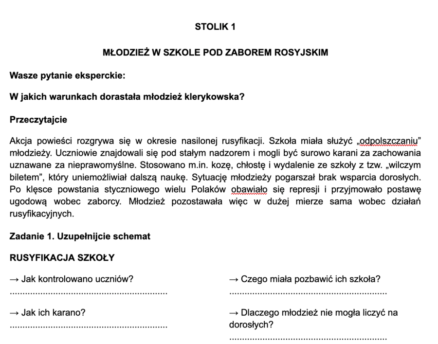 STOLIKI EKSPERCKIE - Młodzież w powieści  "Syzyfowe prace" Stefana Żeromskiego