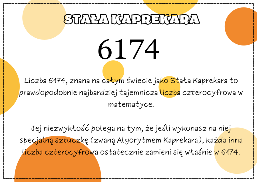 Stała Kaprekara - ciekawa matematyka. Prezentacja. Karta pracy.