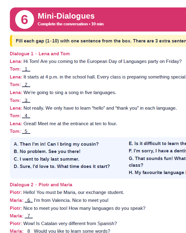 European Day of Languages- E8 (stacje dydaktyczne)
