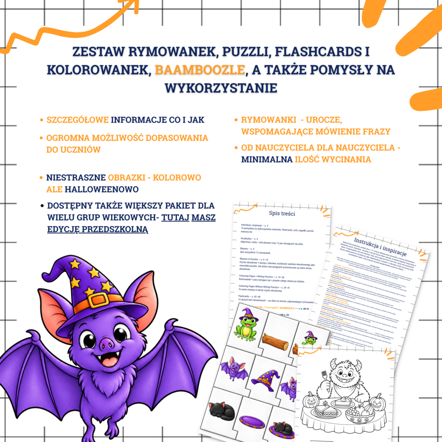 Halloween Rhymes - bez straszenia! 🎃 Rymowanki, puzzle i zabawy po angielsku - EDYCJA PRZEDSZKOLE