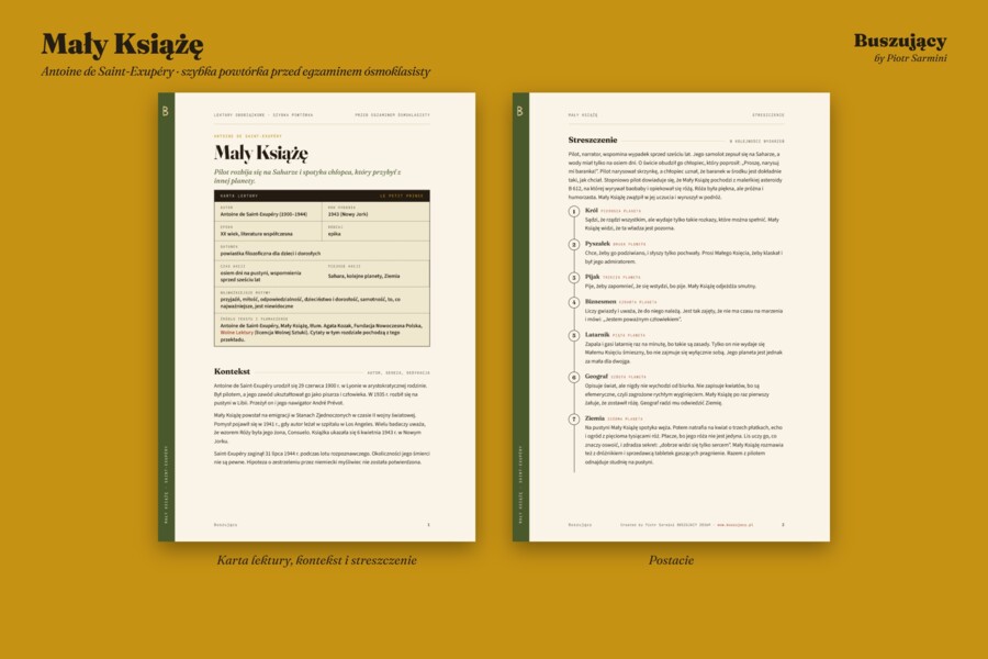 Mały Książę – Saint-Exupéry. Szybka powtórka przed egzaminem ósmoklasisty (PDF)