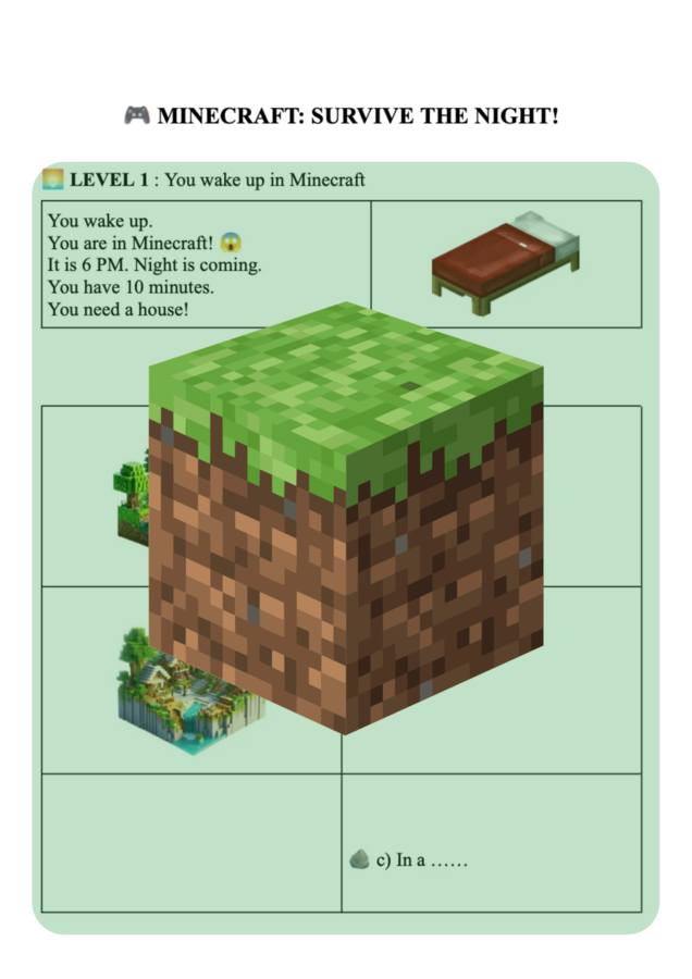 MINECRAFT: SURVIVE THE NIGHT!  angielski w świecie gry
