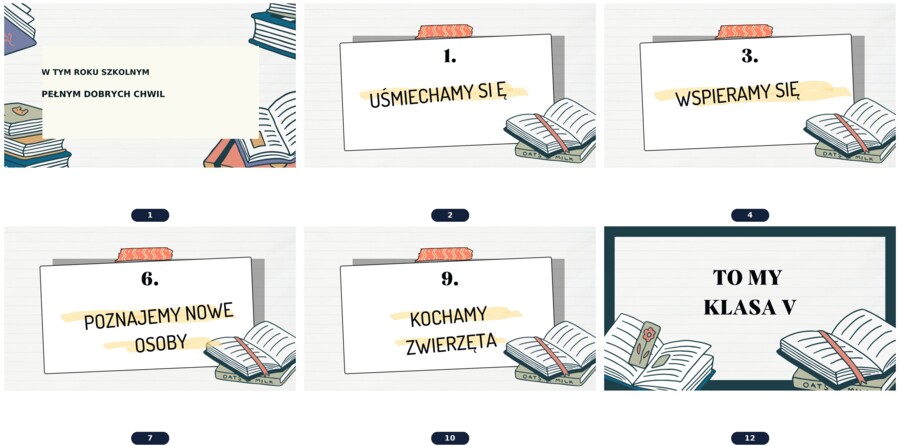W tym roku szkolnym – tworzymy klasę pełną dobrych chwil, 12 plansz