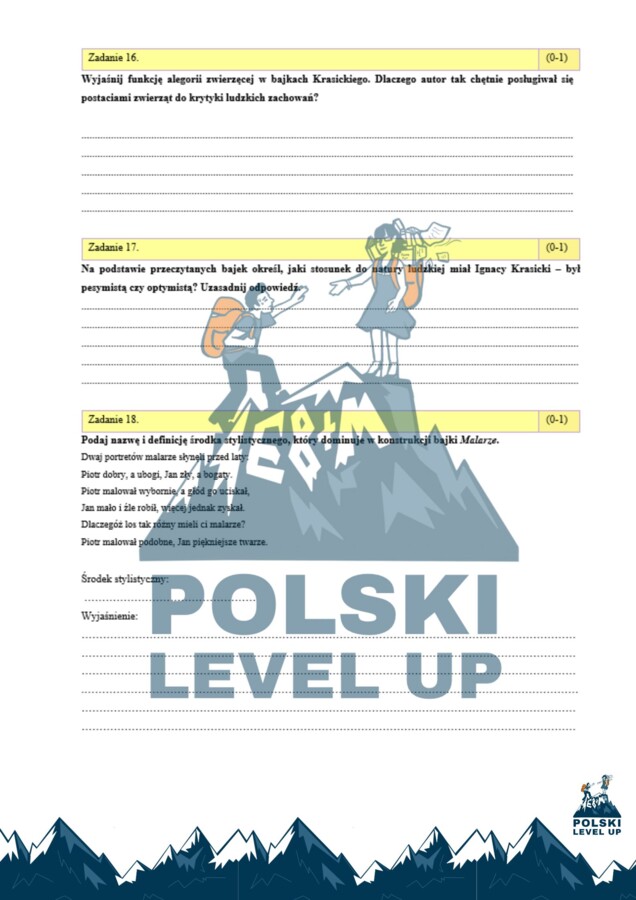 Oświecenie_test 30 zadań (+podpunkty)+ przykładowe odpowiedzi_Polski Level Up