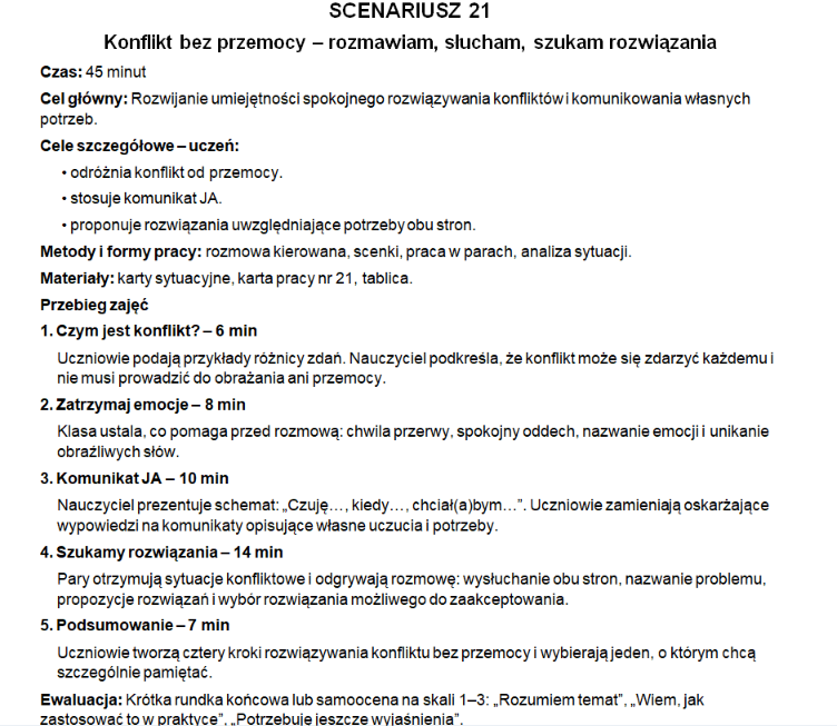 Plan wychowawczy dla klasy 4