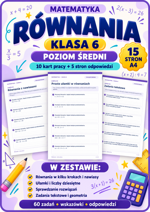 RÓWNANIA-ŚREDNIE- klasa 6