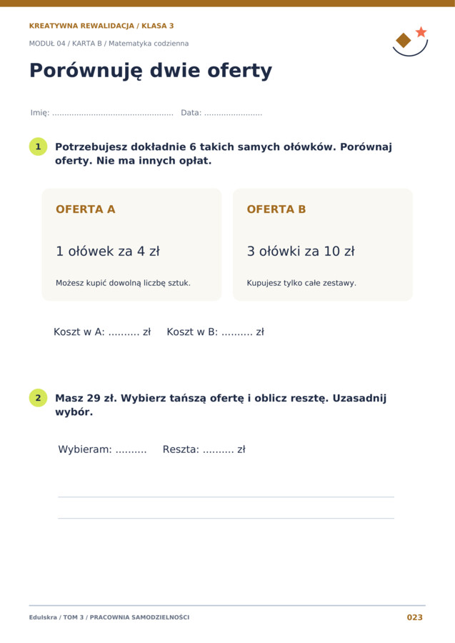 Kreatywna Rewalidacja w klasie 3