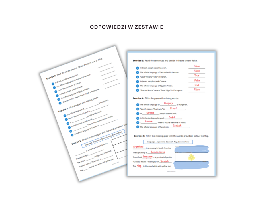 European Day of Languages Worksheet - Europejski Dzień Języków obcych - karta pracy, języka angielski, poziom podstawowy