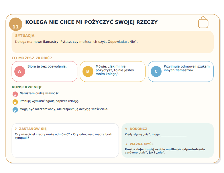 „Co mam zrobić? – 50 sytuacji społecznych dla klas 1–3”