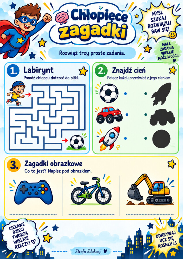Zestaw kart pracy – Dzień Chłopaka kl. 1-3