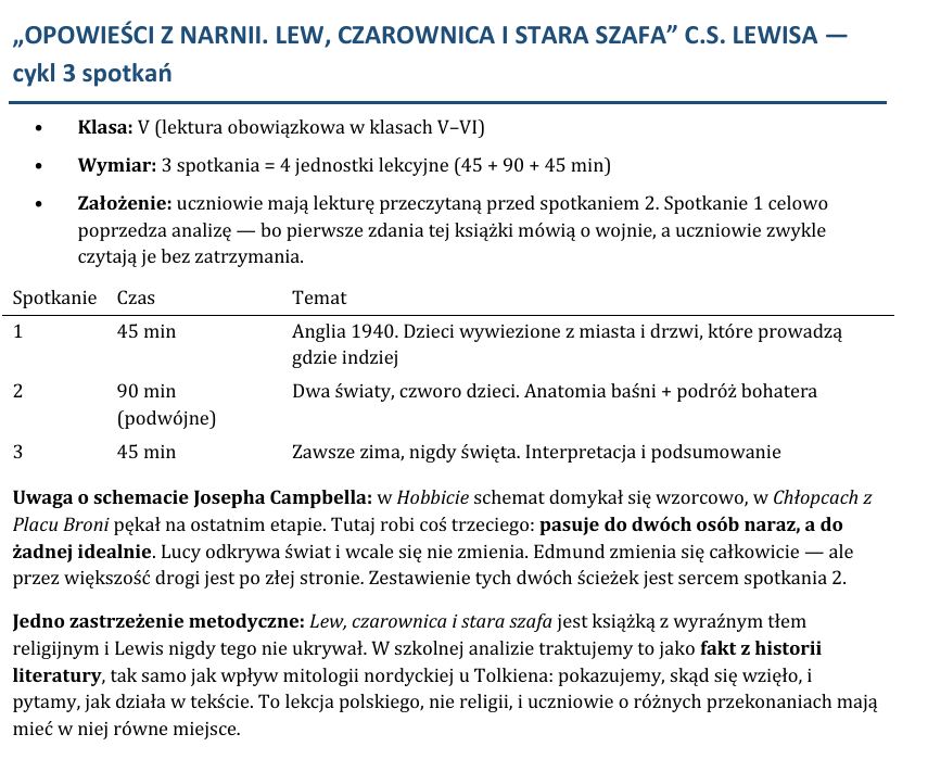 Lektury- "Opowieści z Narni"