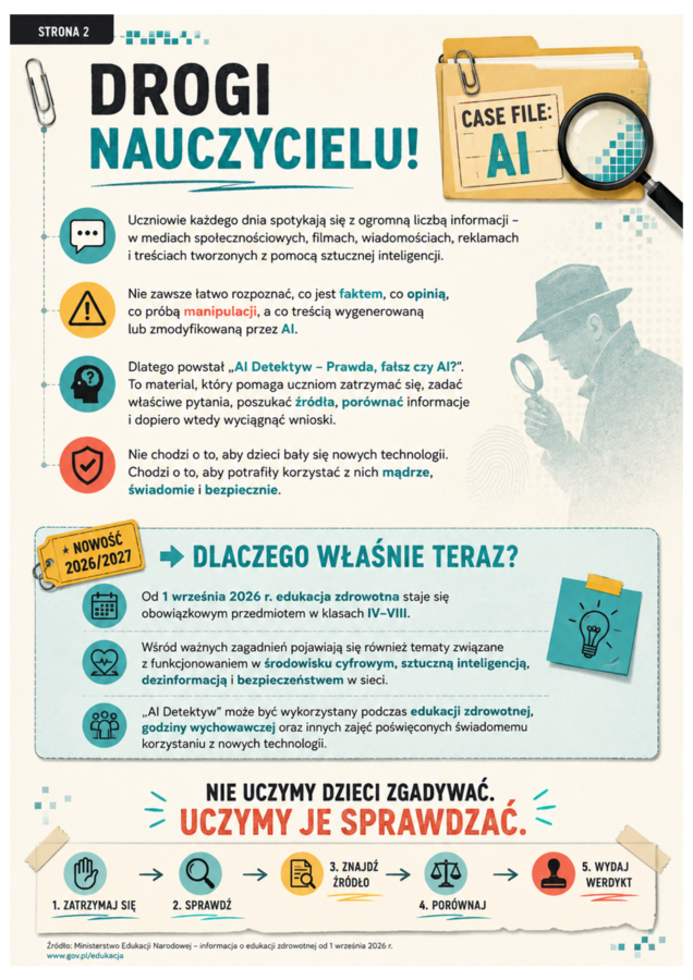 AI DETEKTYW – Prawda, fałsz czy AI? | 24 misje + 4 Wielkie Sprawy + finałowe śledztwo