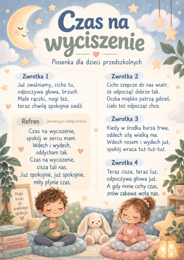 Czas na wyciszenie- piosenka dla dzieci przedszkolnych