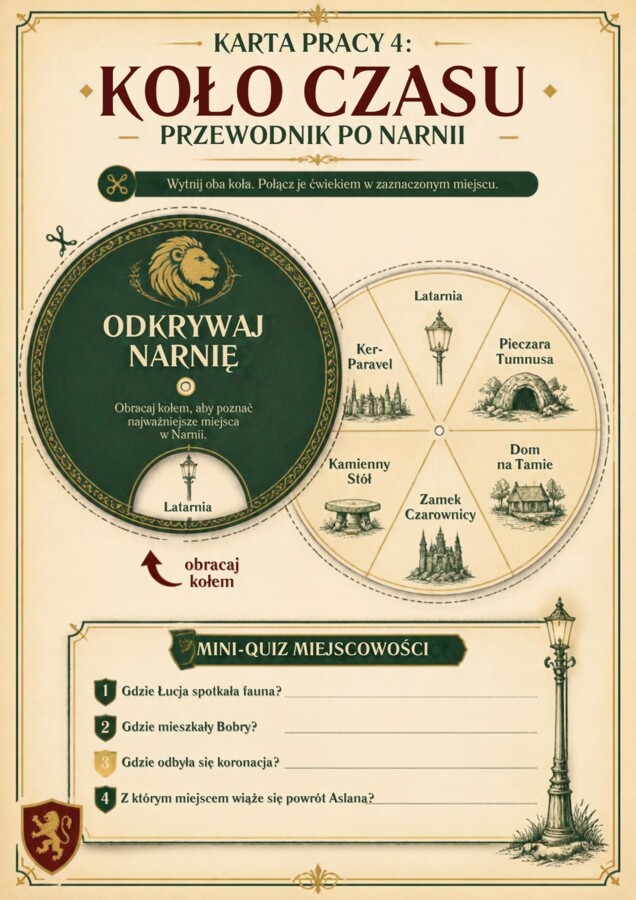 Lapbook, "Opowieści z Narnii" 7 kart do stworzenia lapbooka, pdf