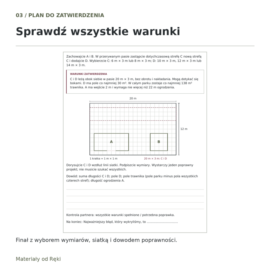 Pola i obwody - klasa 5 | Detektywi geometrii: Uratuj projekt parku!