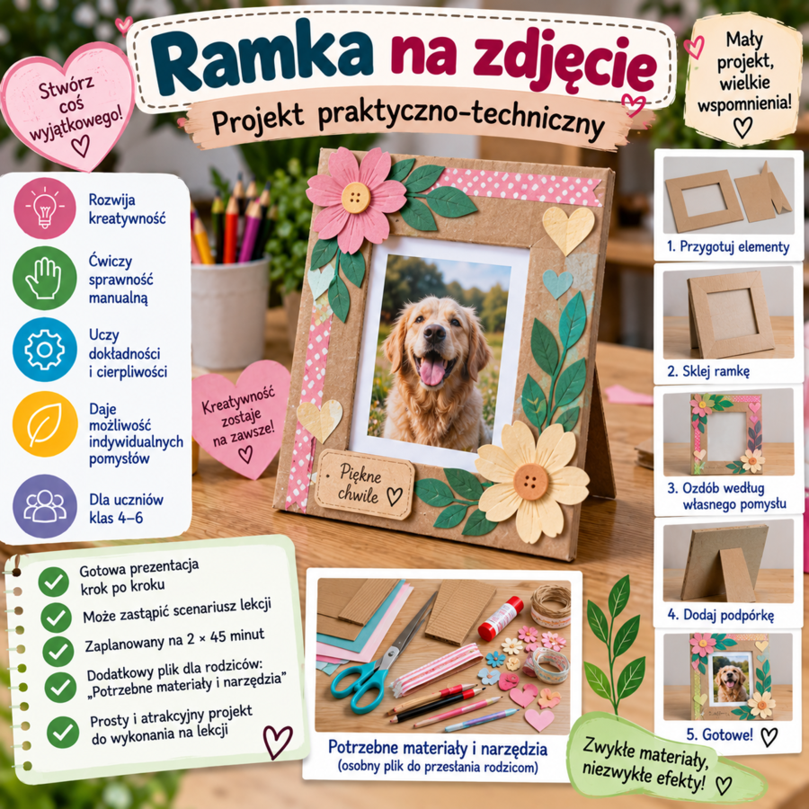 Ramka na zdjęcie- projekt na zajęcia praktyczno- techniczne