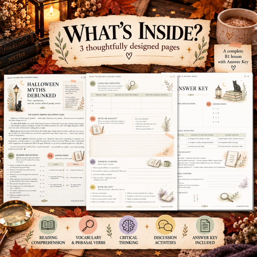 Halloween Myths Debunked – czytanie, słownictwo i critical thinking | B1
