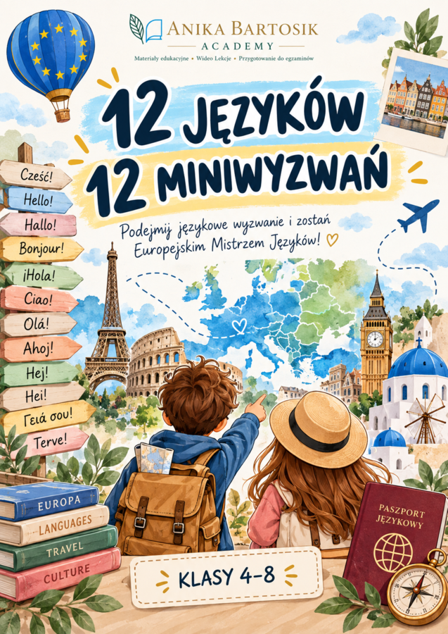 12 języków – 12 miniwyzwań 🌍 | Europejski Dzień Języków | Karty pracy