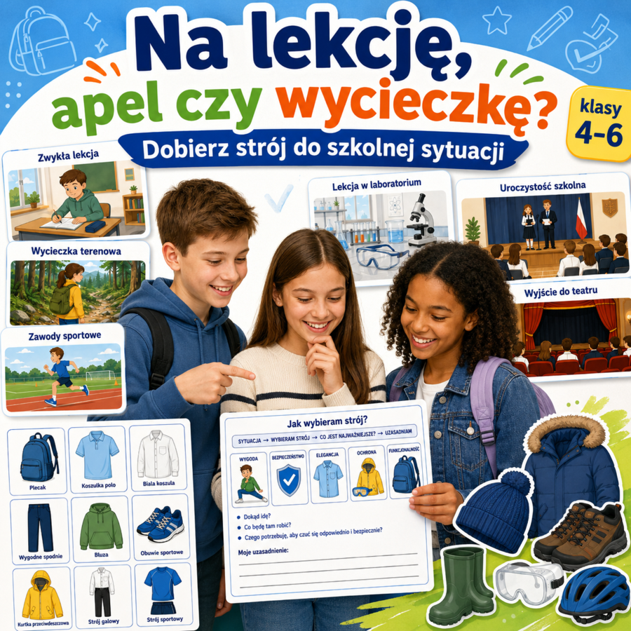 Na lekcję, apel czy wycieczkę? — dobierz strój do szkolnej sytuacji
