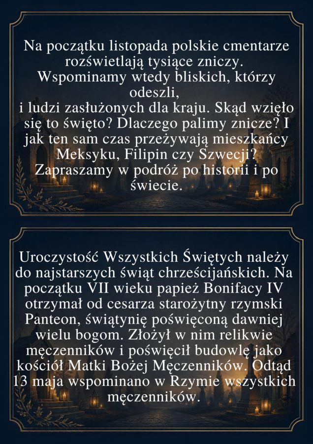 Gazetka 1 i 2 listopada: Dzień Wszystkich Świętych i Zaduszki w Polsce i na świecie, PDF do druku