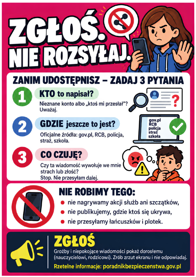WIEM, CO ROBIĆ! Bezpieczeństwo w szkole i poza nią – gazetka XXL + scenariusz, klasy IV–VIII
