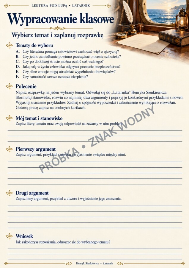 LATARNIK — Karty pracy