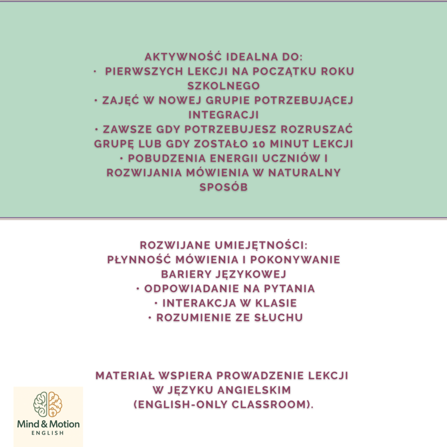 Speed Chat - dynamiczna gra na speaking + 8 Speaking Posters | klasy 3-6 | A1-A2