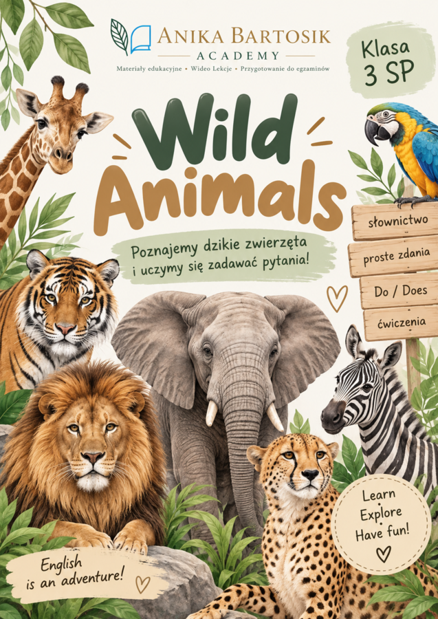🐾 Wild Animals – język angielski, klasa 3 SP