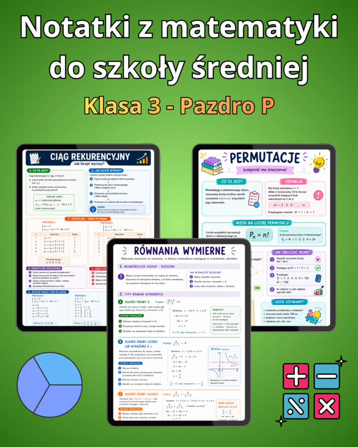 Notatki z matematyki do 3 klasy - Pazdro 3P