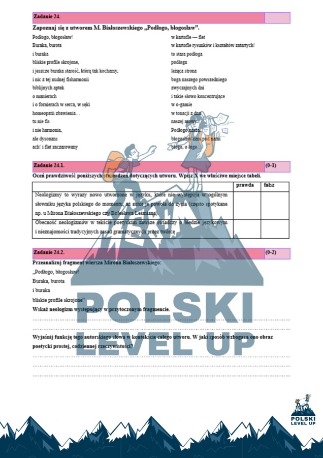 Środki stylistyczne_test 25 zadań+ klucz odpowiedzi_Polski Level Up