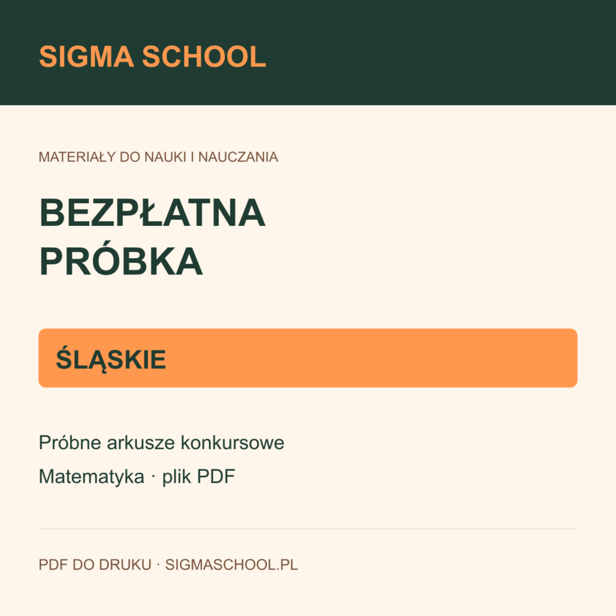 Bezpłatna próbka konkursu matematycznego — śląskie