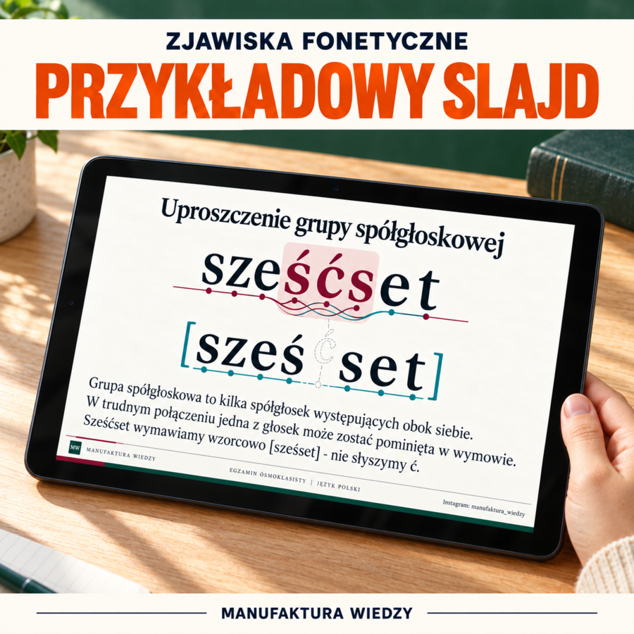 Fonetyka – zjawiska fonetyczne, upodobnienia, udźwięcznienia i ubezdźwięcznienia – prezentacja 31 slajdów